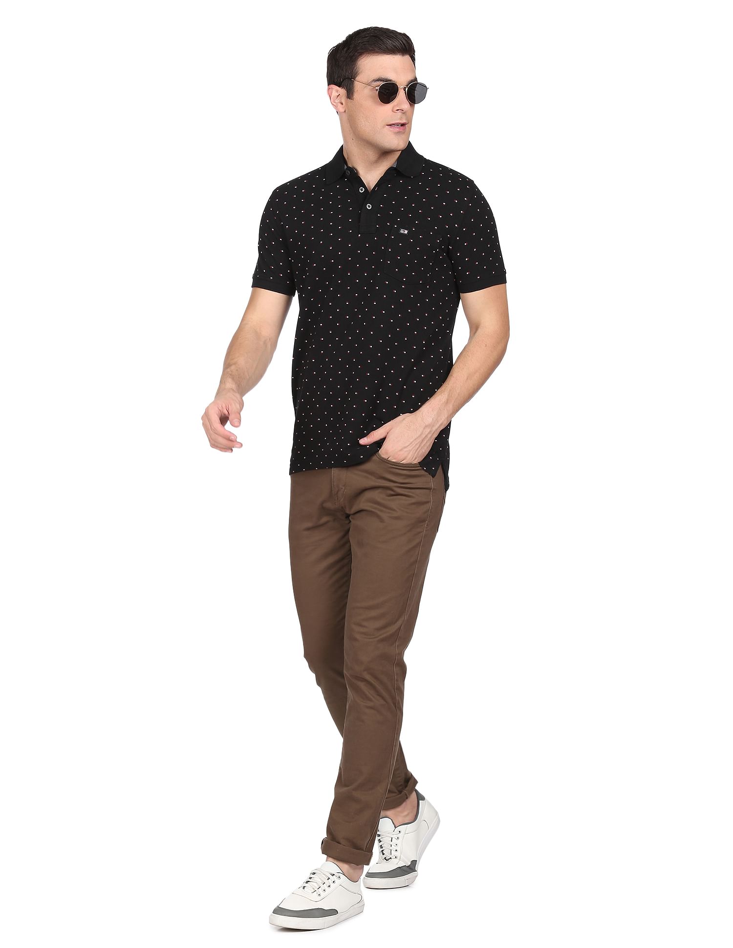 Arrow Sports Patch Pocket Compact Cotton Polo Shirt