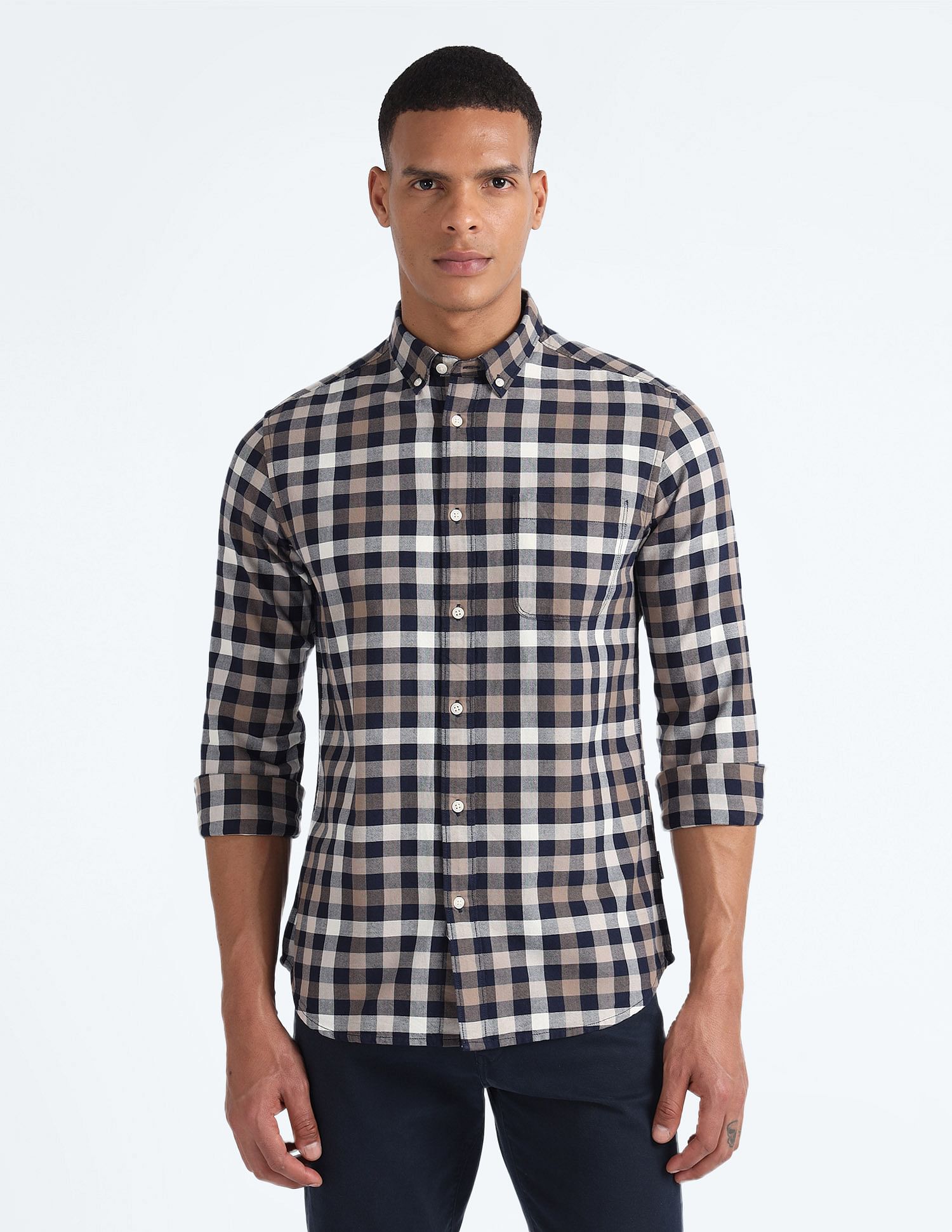 Flying Machine Pure Cotton Check Shirt