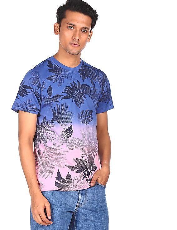 Pink Crew Neck Printed T-Shirt 