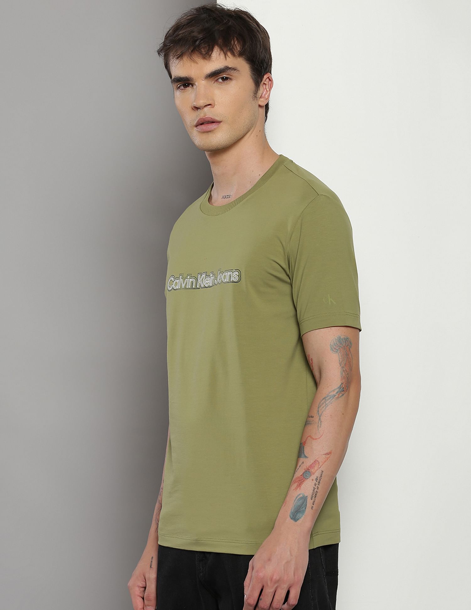 Calvin Klein Slim Fit Brand Print T-Shirt