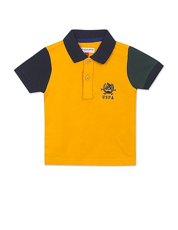 U.S. Polo Assn. Kids Boys Cotton Colour Block Polo Shirt