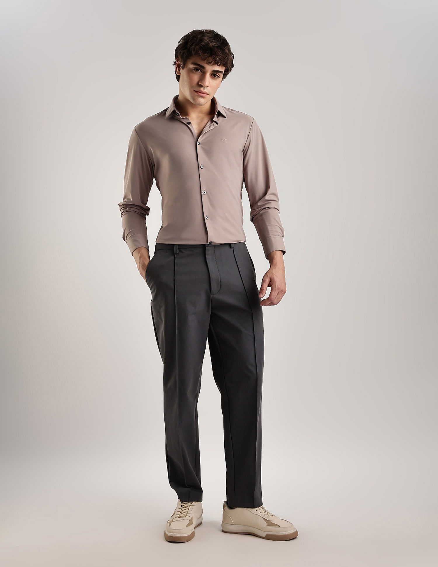 Calvin Klein Jeans Solid Slim Fit Woven Shirt