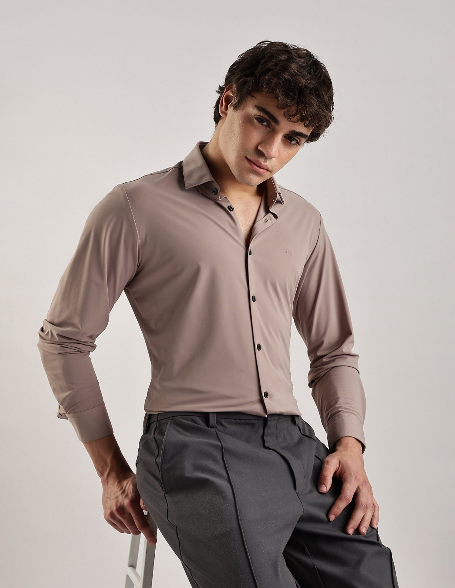 Calvin Klein Jeans Solid Slim Fit Woven Shirt