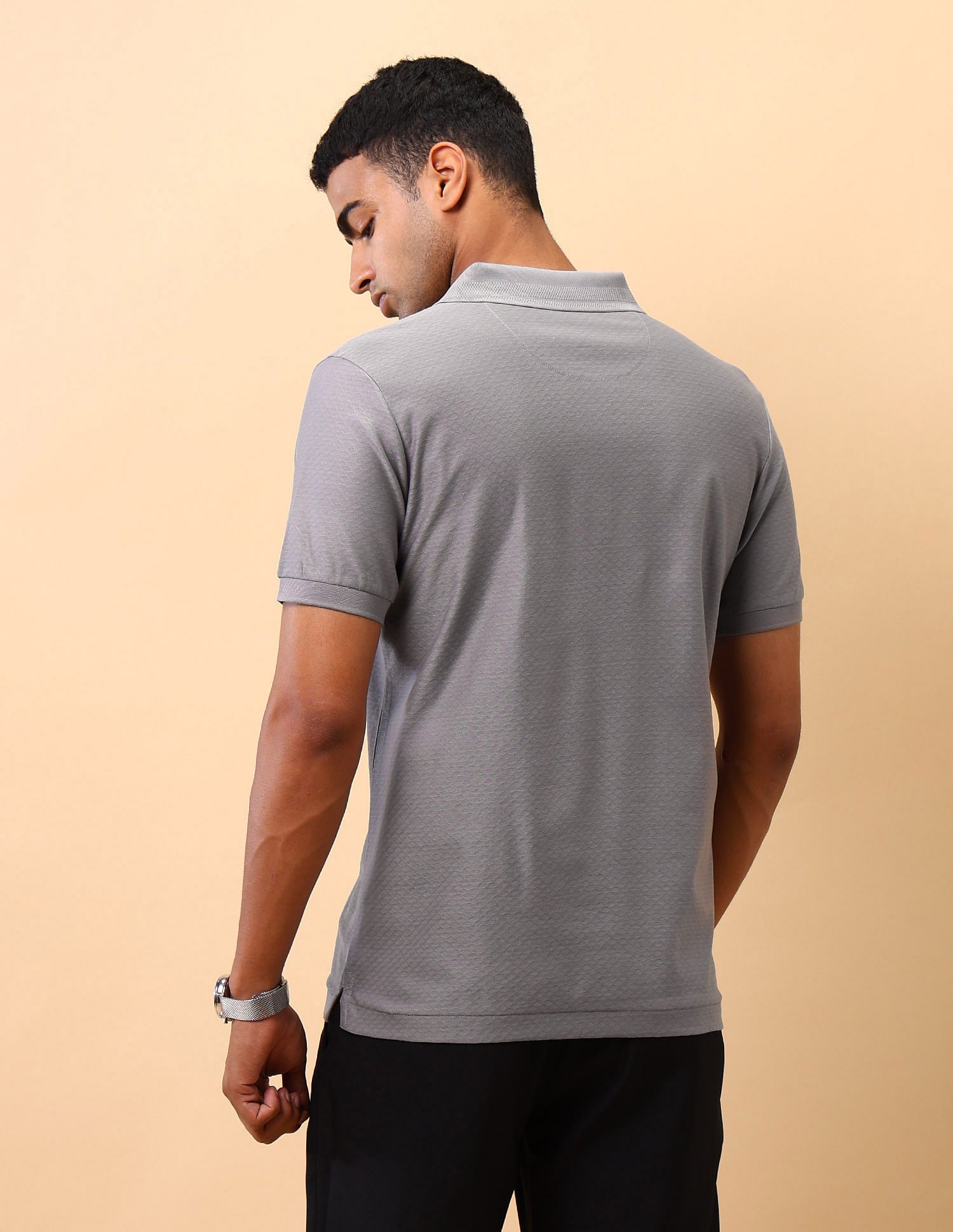 U.S. Polo Assn. Textured Pure Cotton Polo Shirt