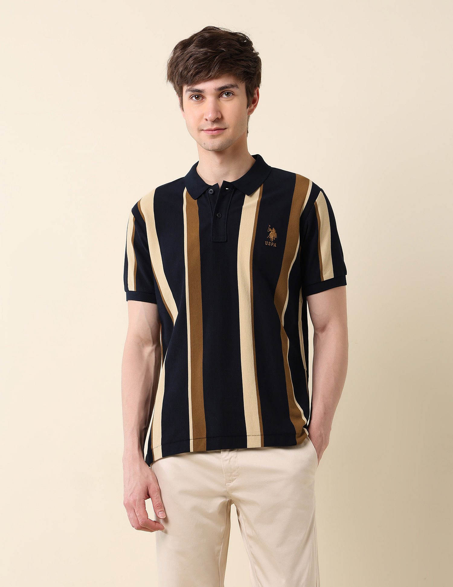 U.S. Polo Assn. Vertical Striped Classic Polo Shirt