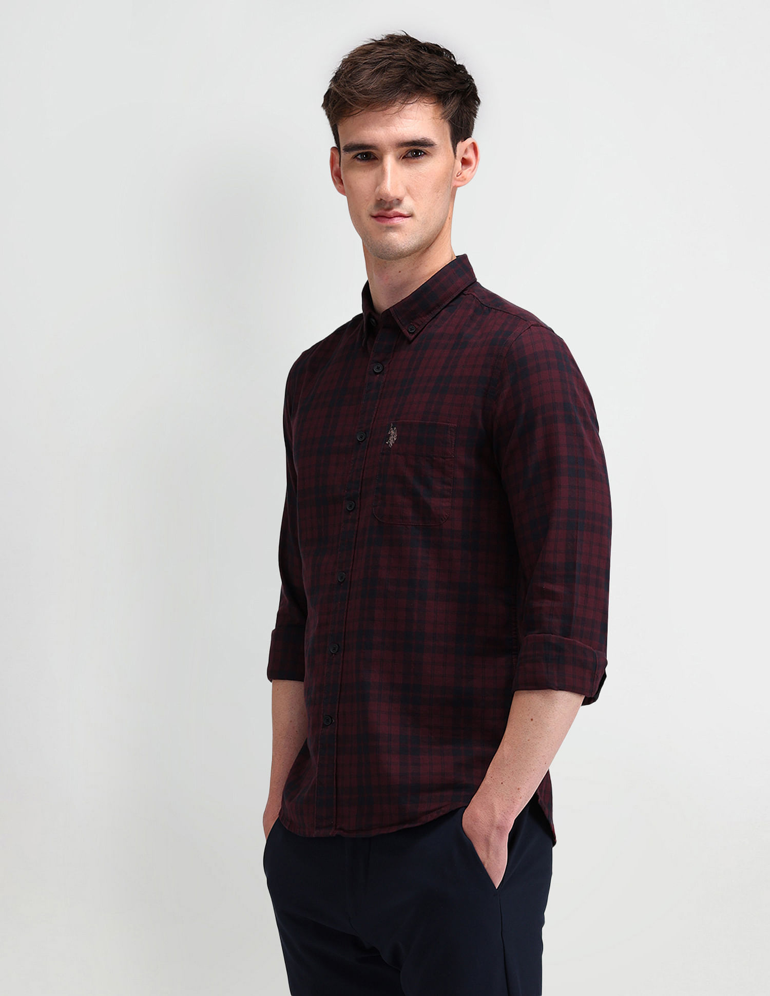 U.S. Polo Assn. Denim Co. Slim Fit Tartan Checked Shirt