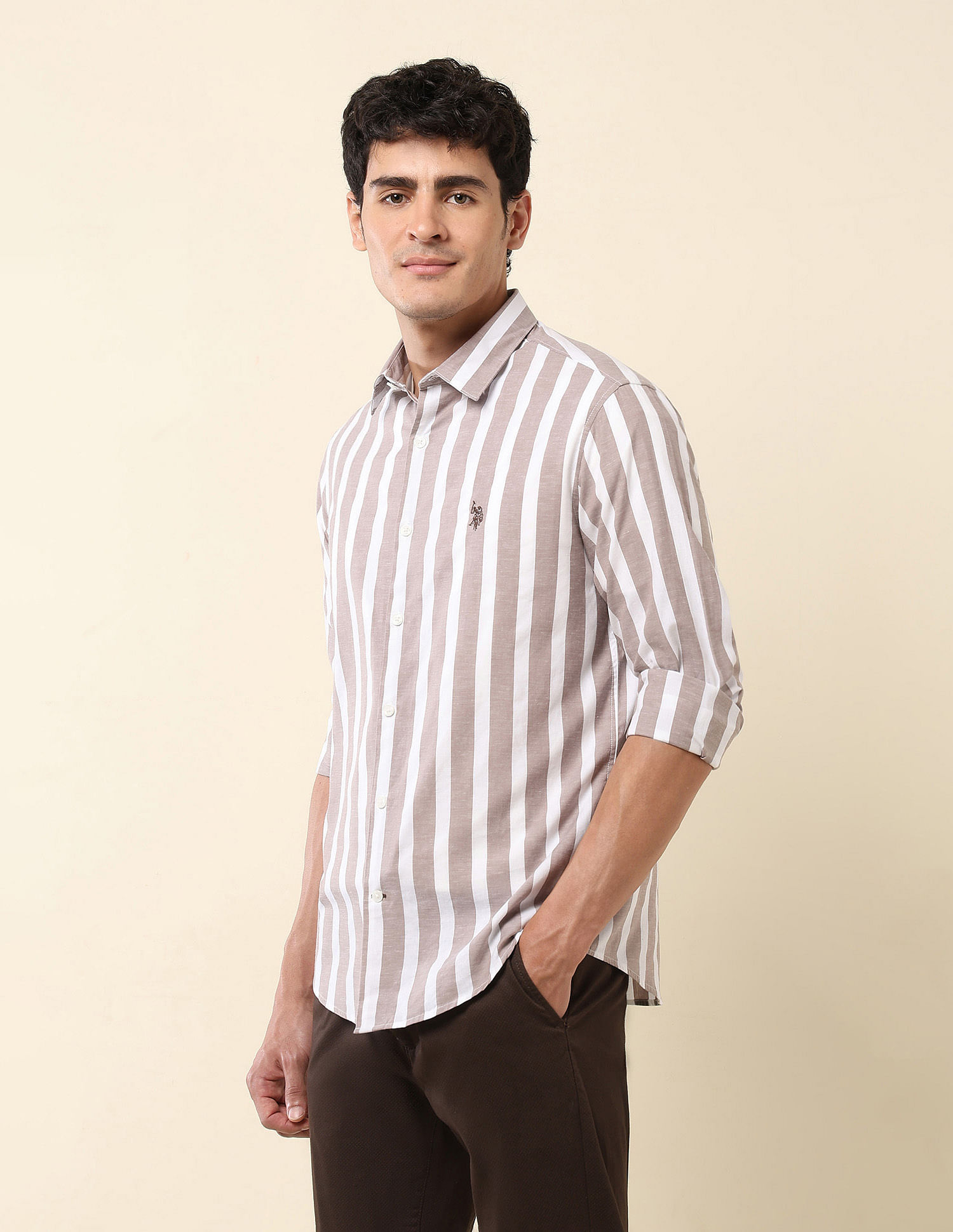 U.S. Polo Assn. Vertical Striped Pure Cotton Shirt