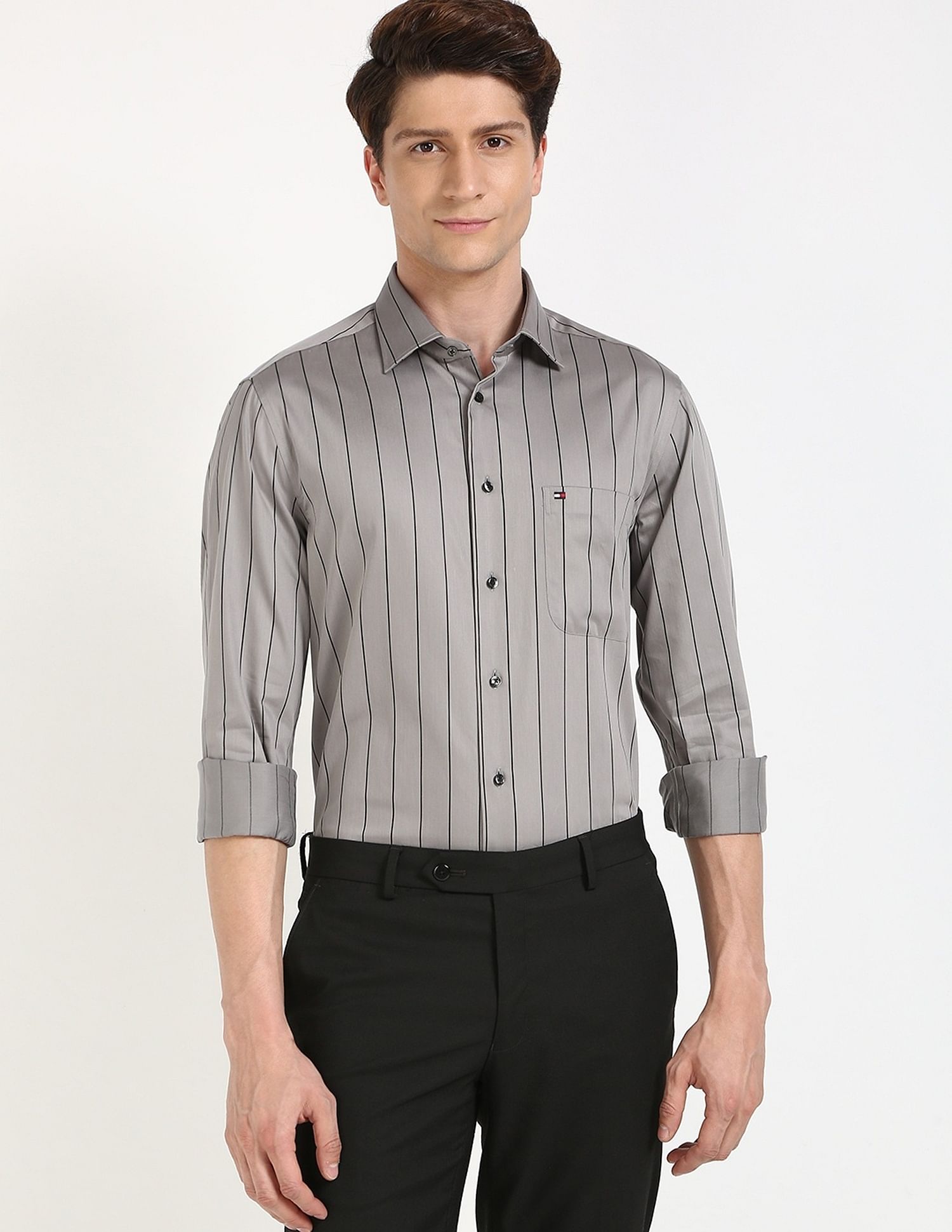 Tommy Hilfiger Striped Slim-Fit Cotton Shirt