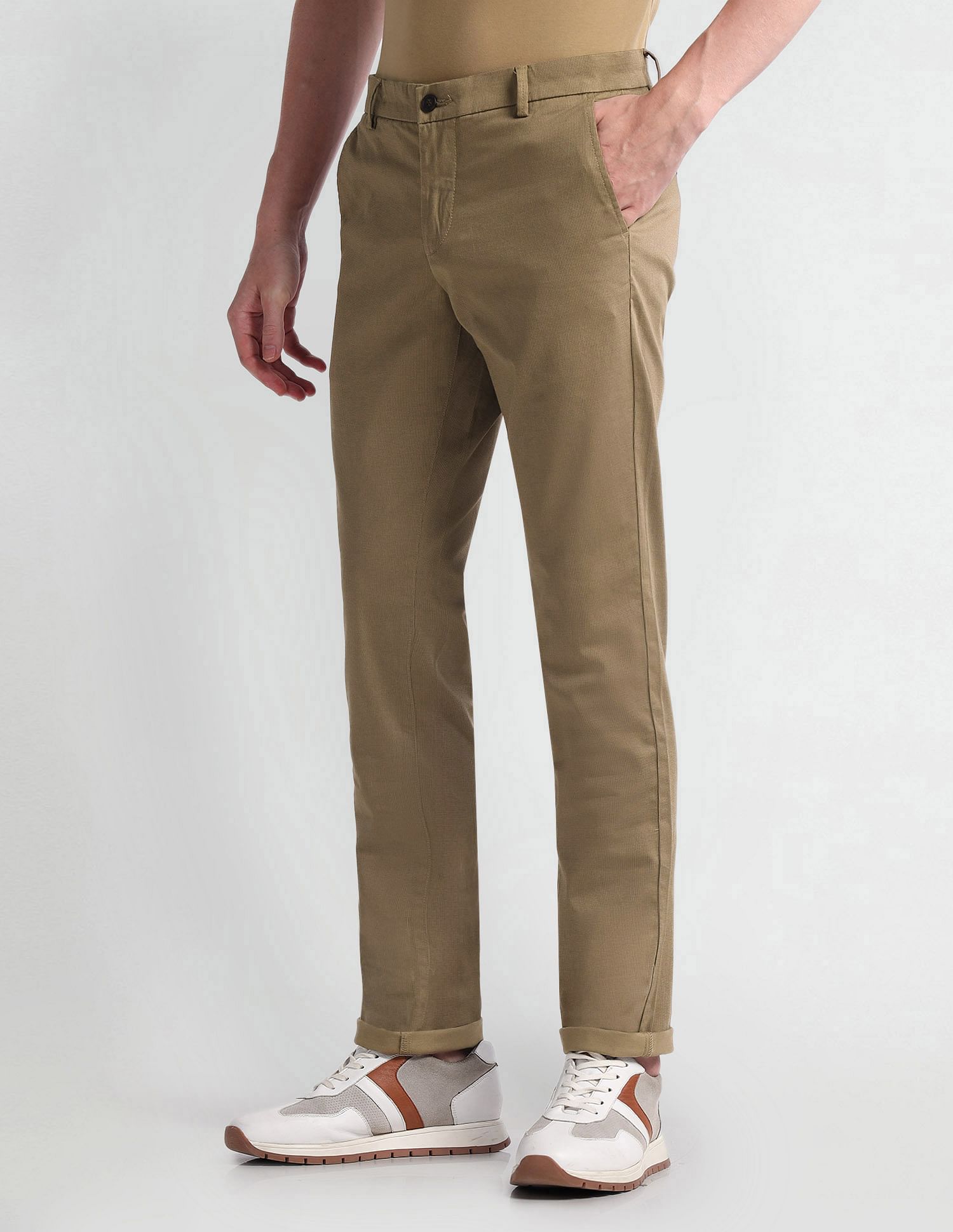 Arrow Sport Printed Slim Fit Trousers
