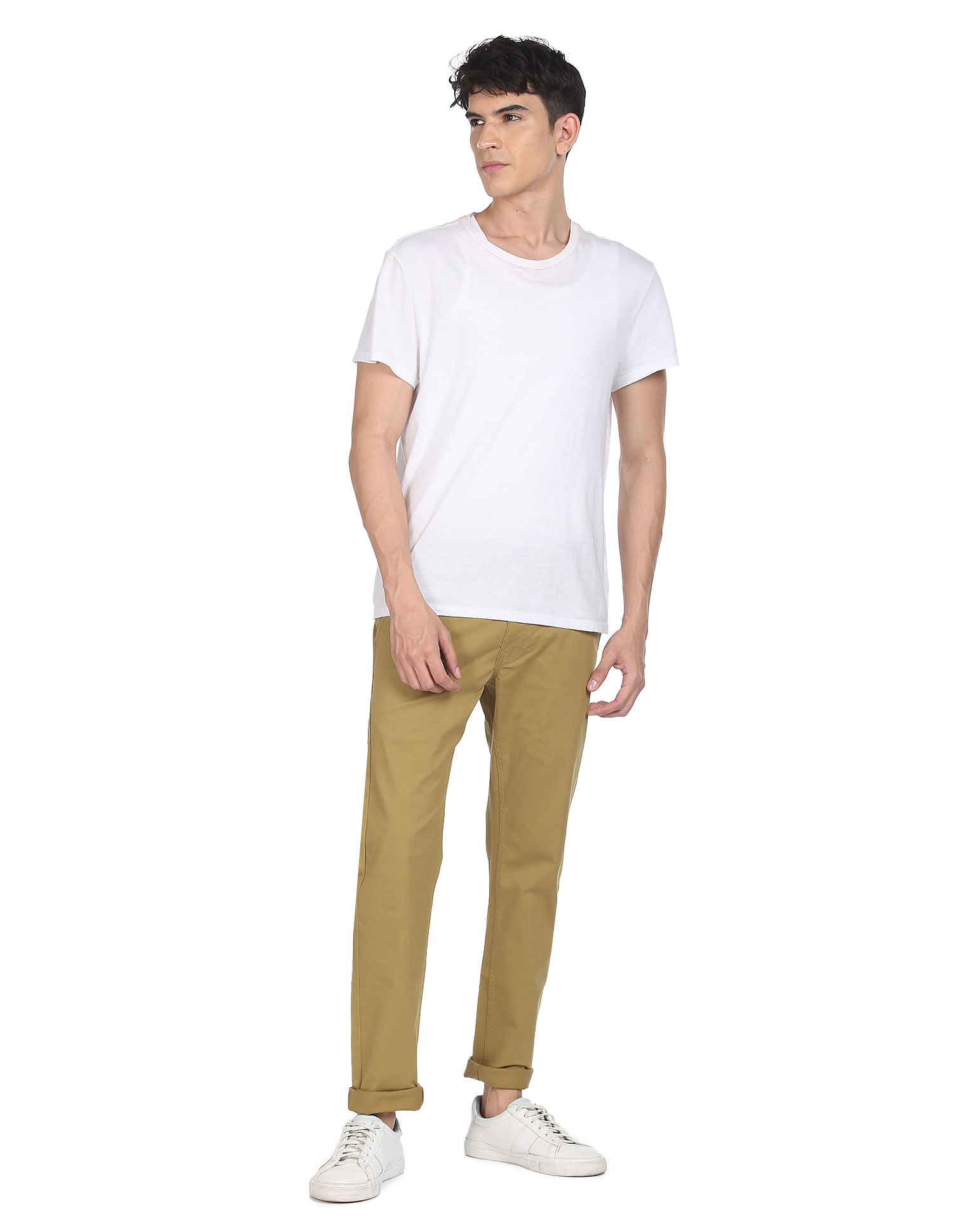 Flying Machine Mid Rise Solid Trousers