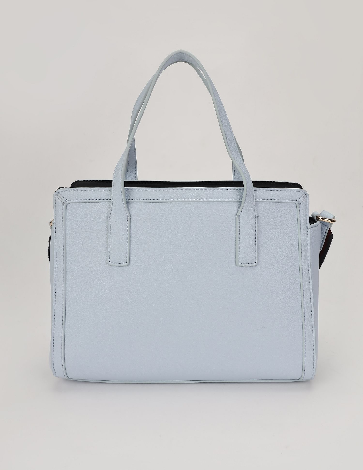 Tommy Hilfiger Solid Blue Cotton Handbags
