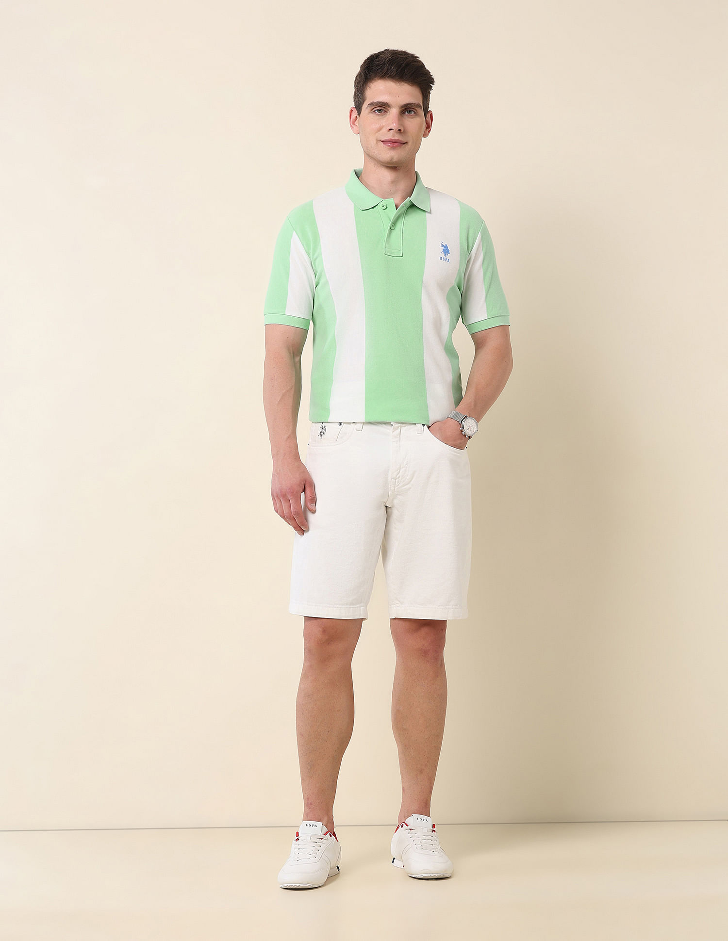 U.S. Polo Assn. Vertical Striped Summer Splash Polo Shirt