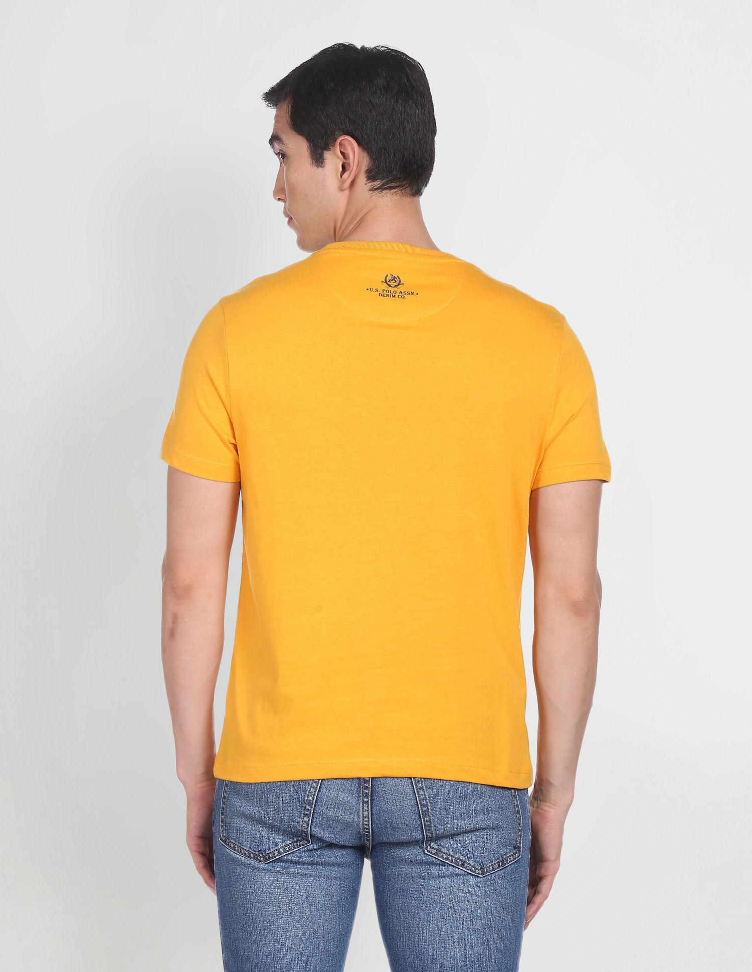 U.S. Polo Assn. Denim Co. Crew Neck Brand Print Pure Cotton T-Shirt