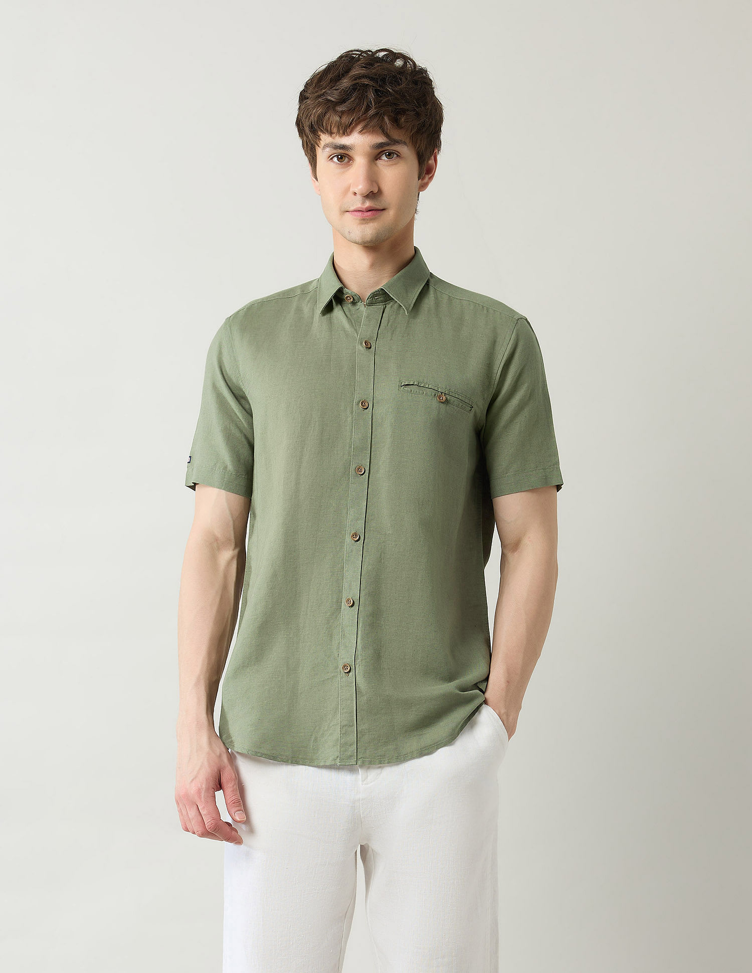 Arrow Sport Pure Linen Slim Fit Shirt