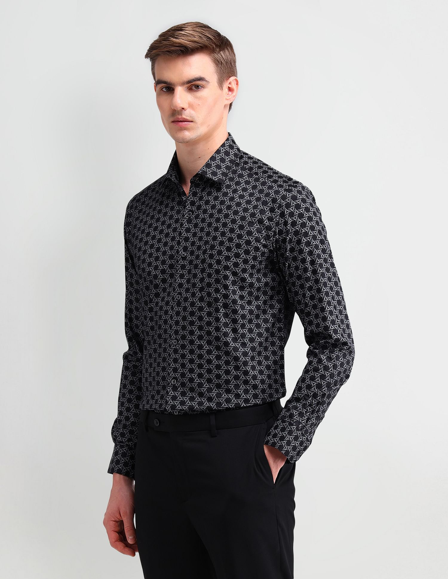 Arrow Brooklyn Fit All-over Print Shirt