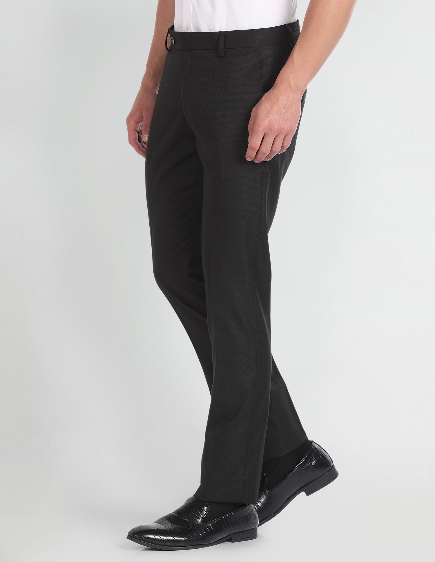Arrow Newyork Geometric Weave Formal Trousers