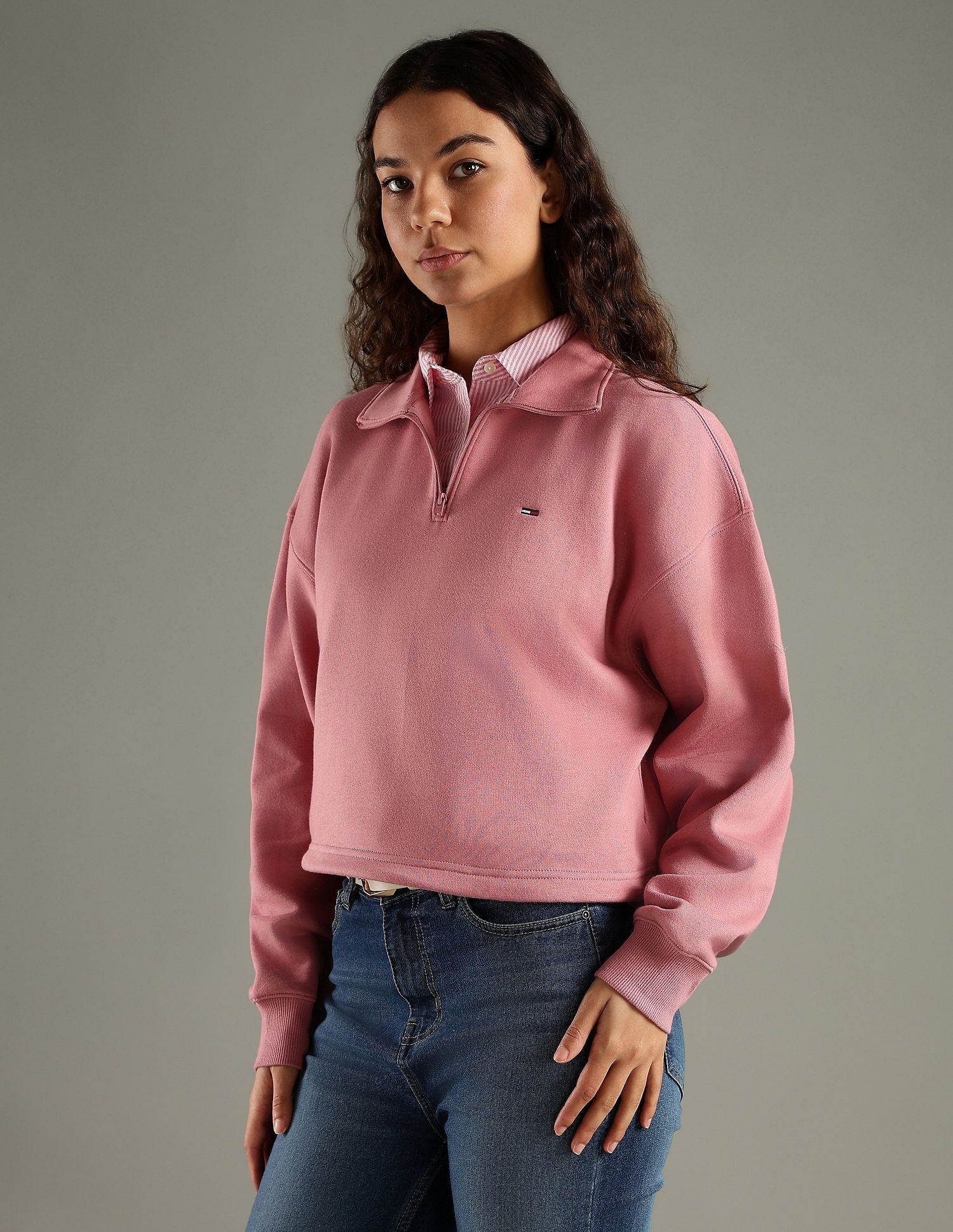 Tommy Hilfiger Regular Fit Cotton Half-Zip Sweatshirt
