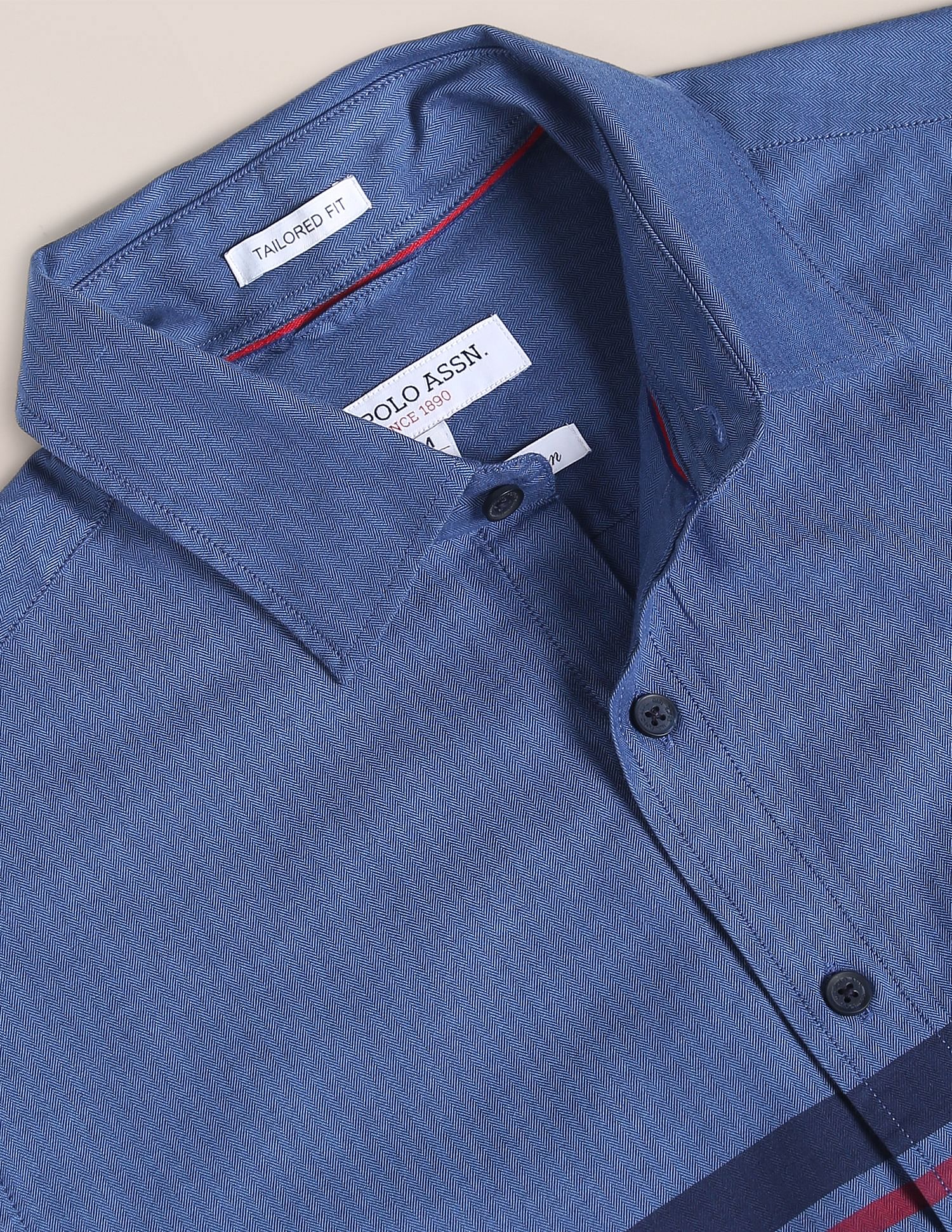 U.S. Polo Assn. Spread Collar Cotton Striped Casual Shirt