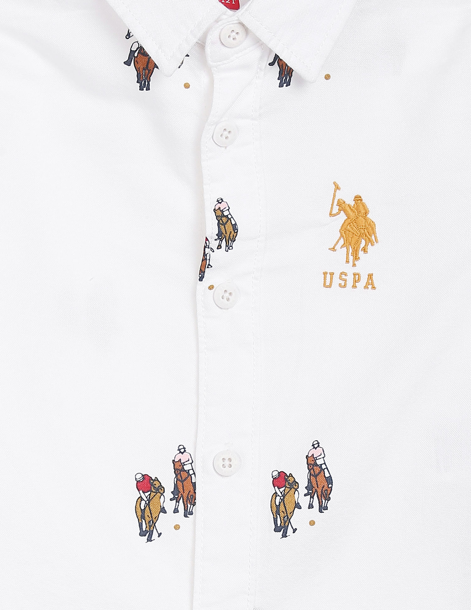 U.S. Polo Assn. Kids Boys Brand Print Dobby Shirt