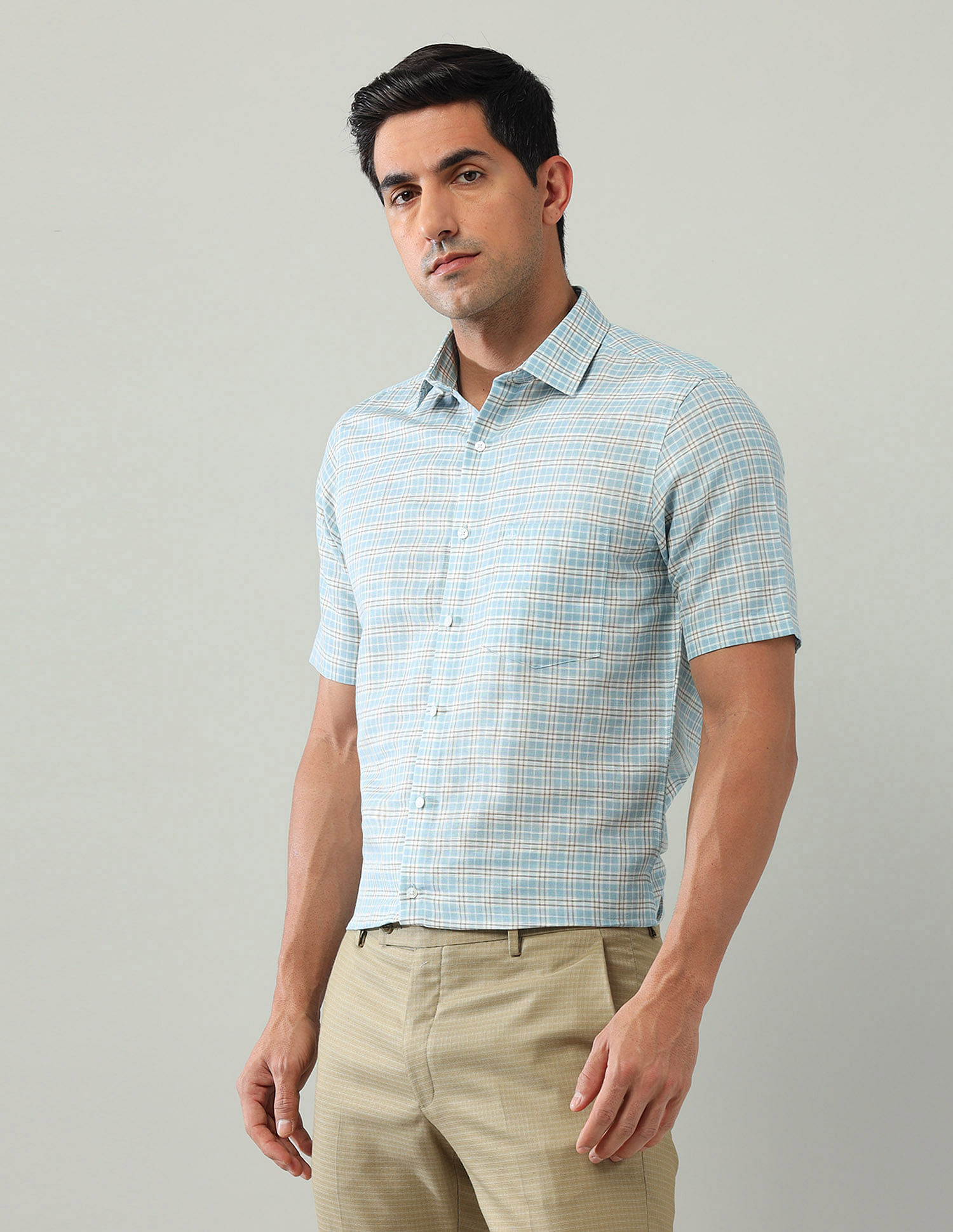 Arrow Liberty Classic Fit Grid Tattersall Checked Shirt