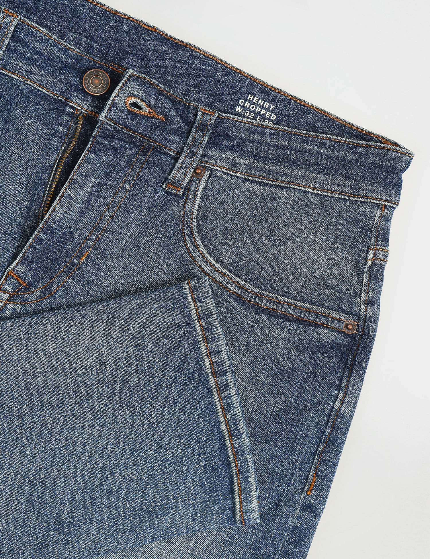 U.S. Polo Assn. Denim Co. Henry Cropped Fit Blue Jeans