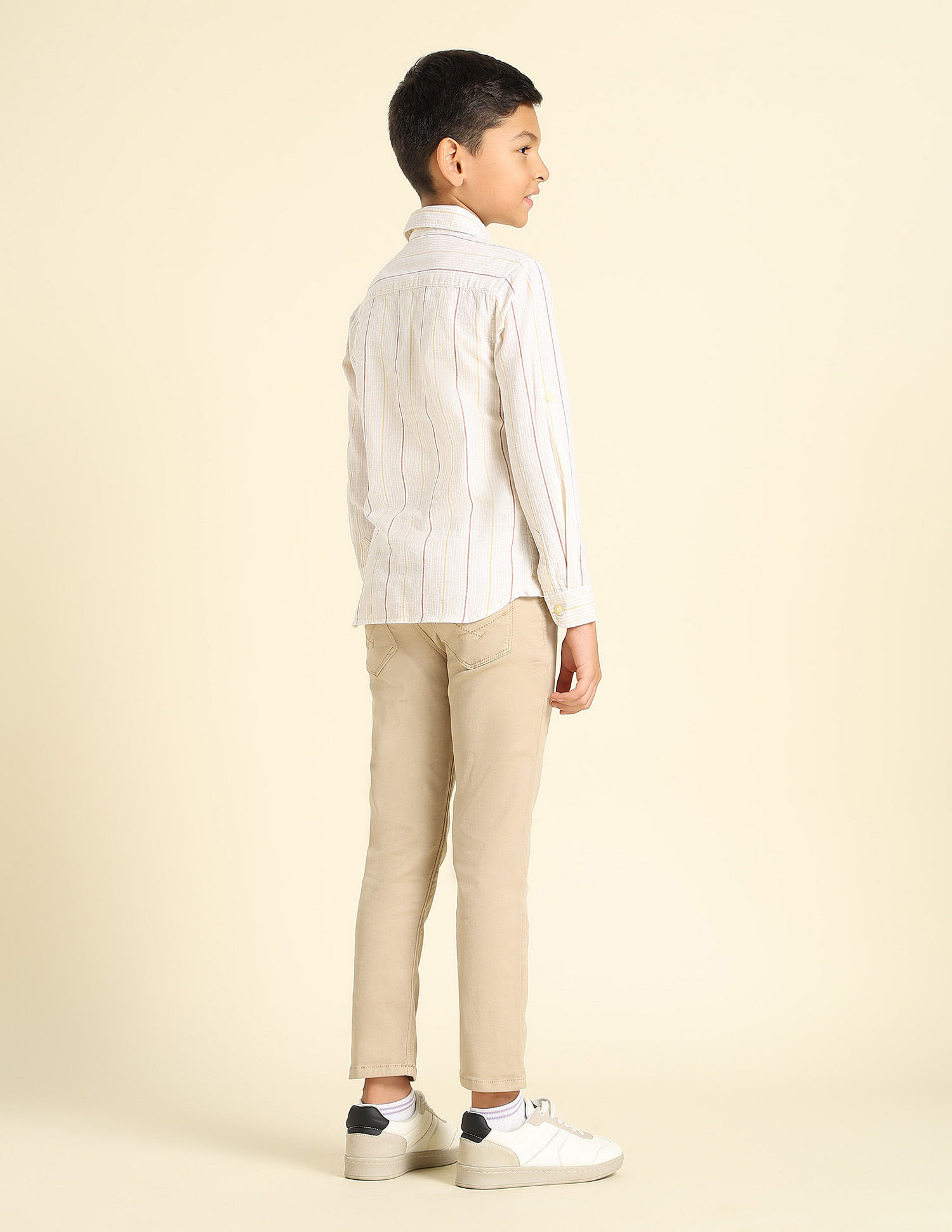 U.S. Polo Assn. Kids Boys Vertical Striped Regular Fit Shirt
