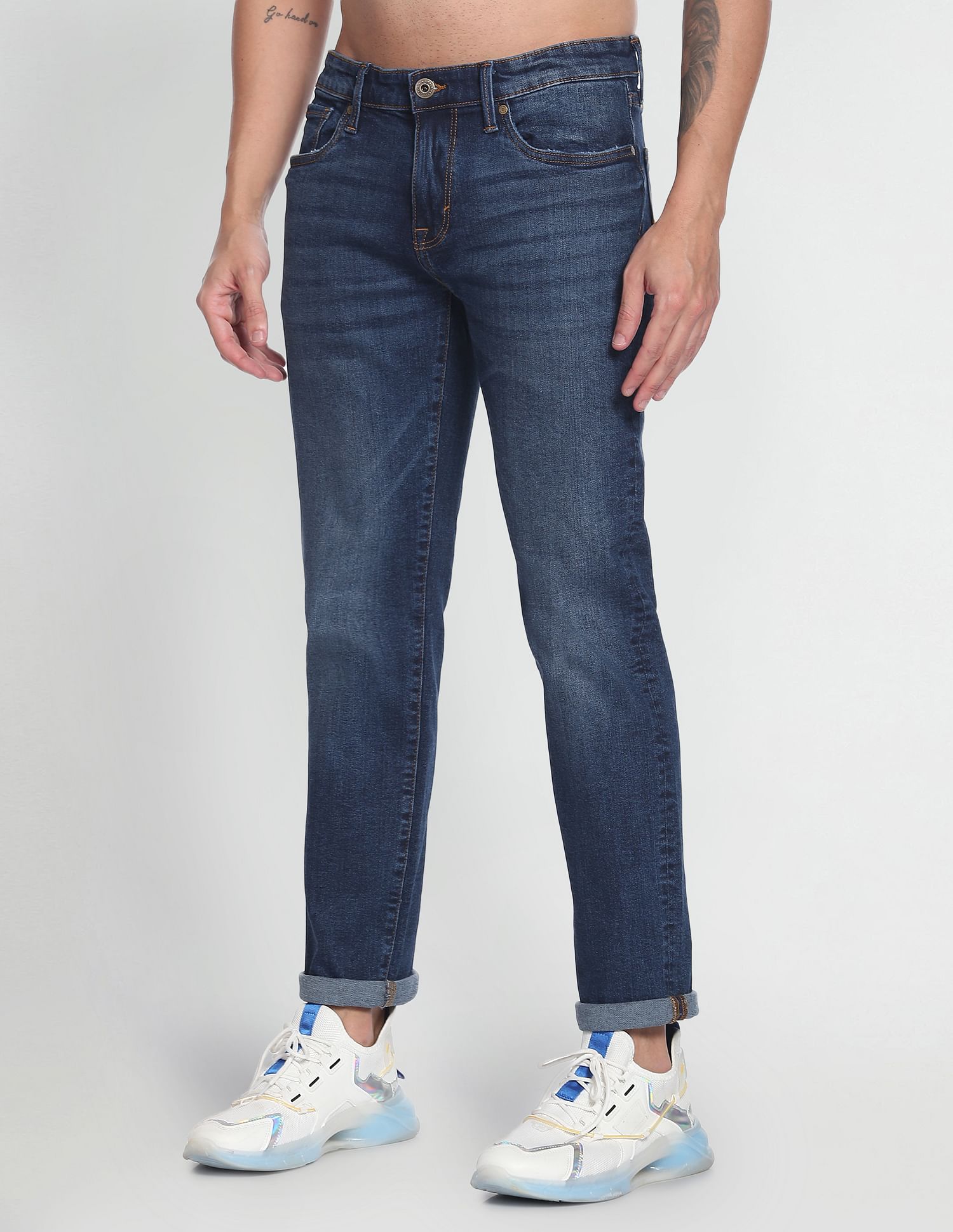 Flying Machine Slim Straight Fit Stone Wash Authentic Signature Jeans