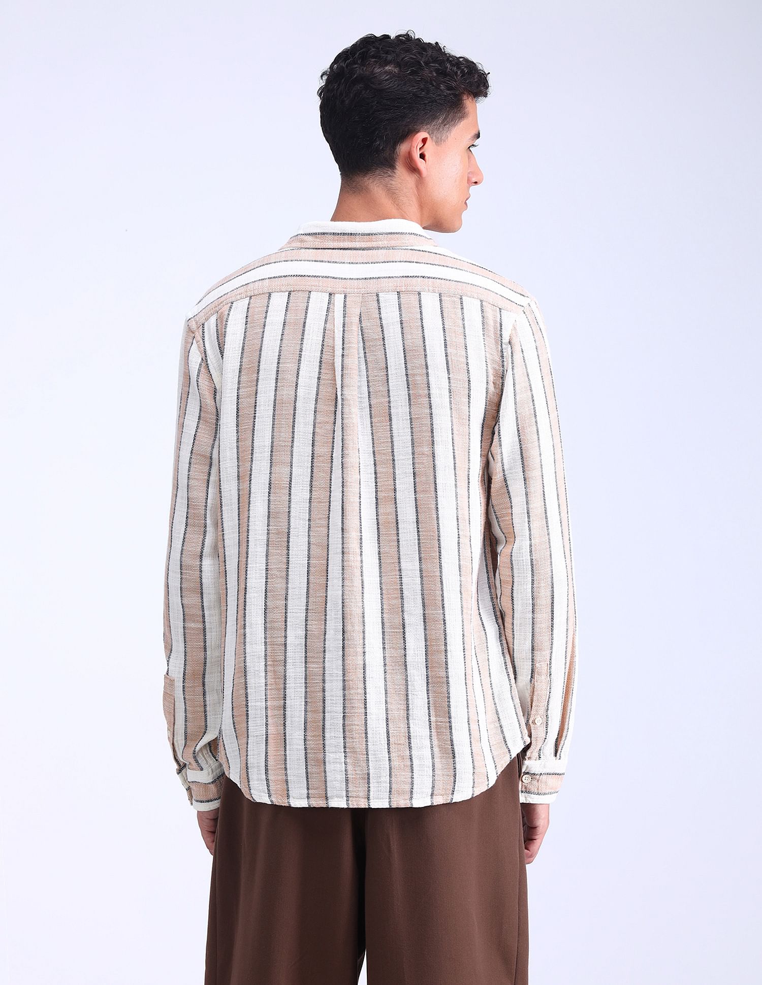 Flying Machine Regular Vertical Striped Dobby Shirt