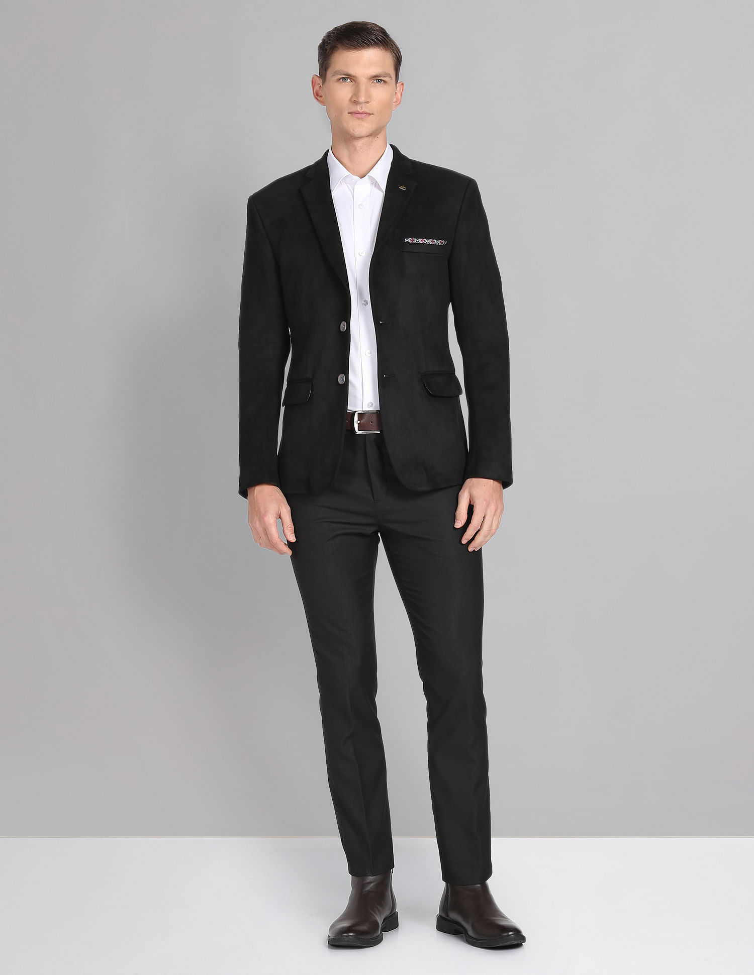 AD by Arvind Solid Performix Knit Blazer