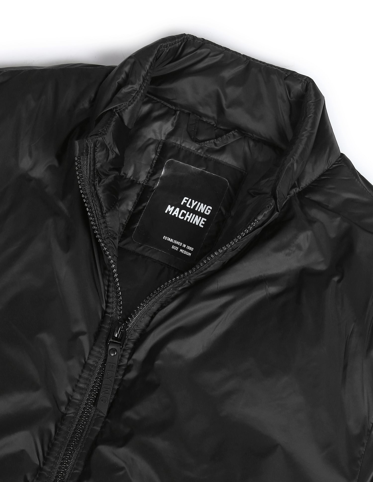 Flying Machine High Neck Solid Puffer Jacket
