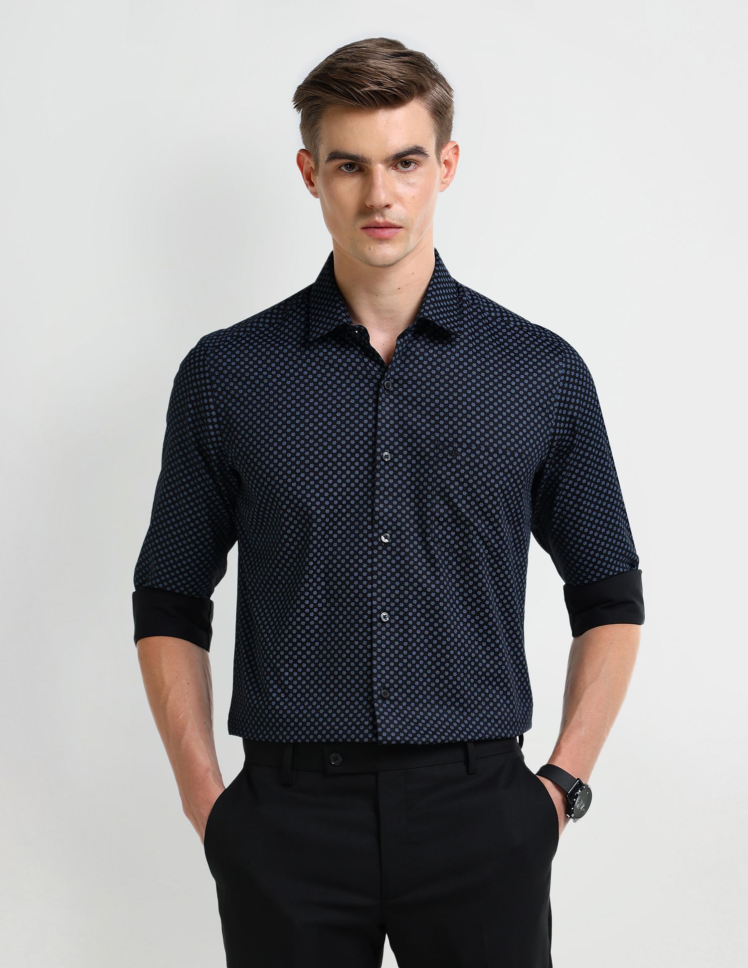 Arrow Manhattan Slim Fit Satin Shirt