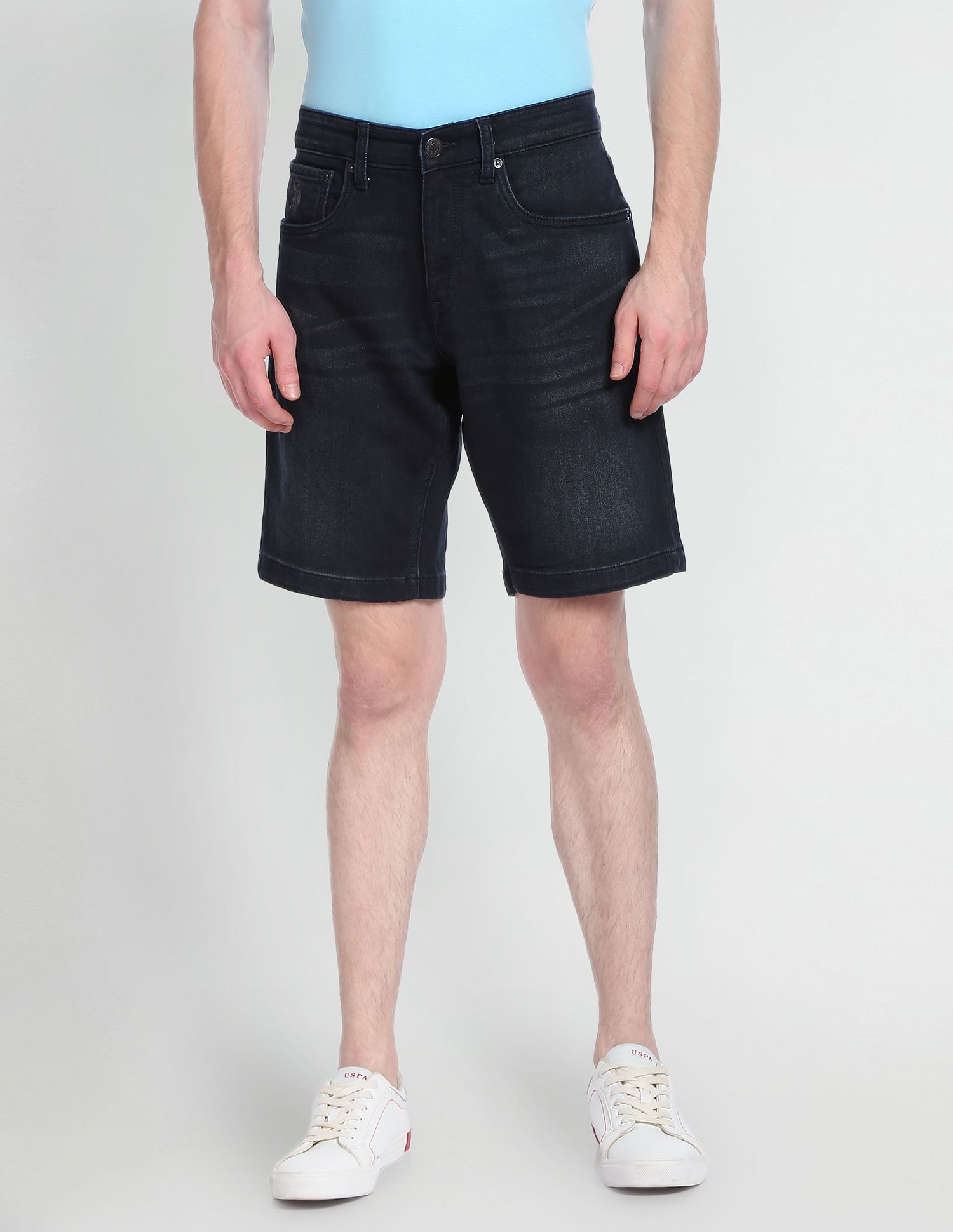 U.S. Polo Assn. Denim Co. Mid Rise Dark Wash Denim Shorts