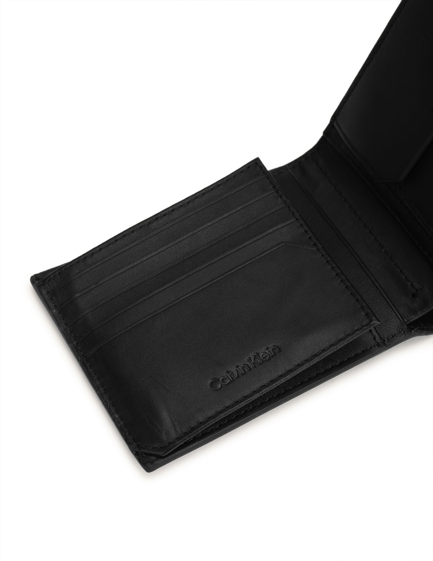 Calvin Klein Solid Leather Trifold Wallet