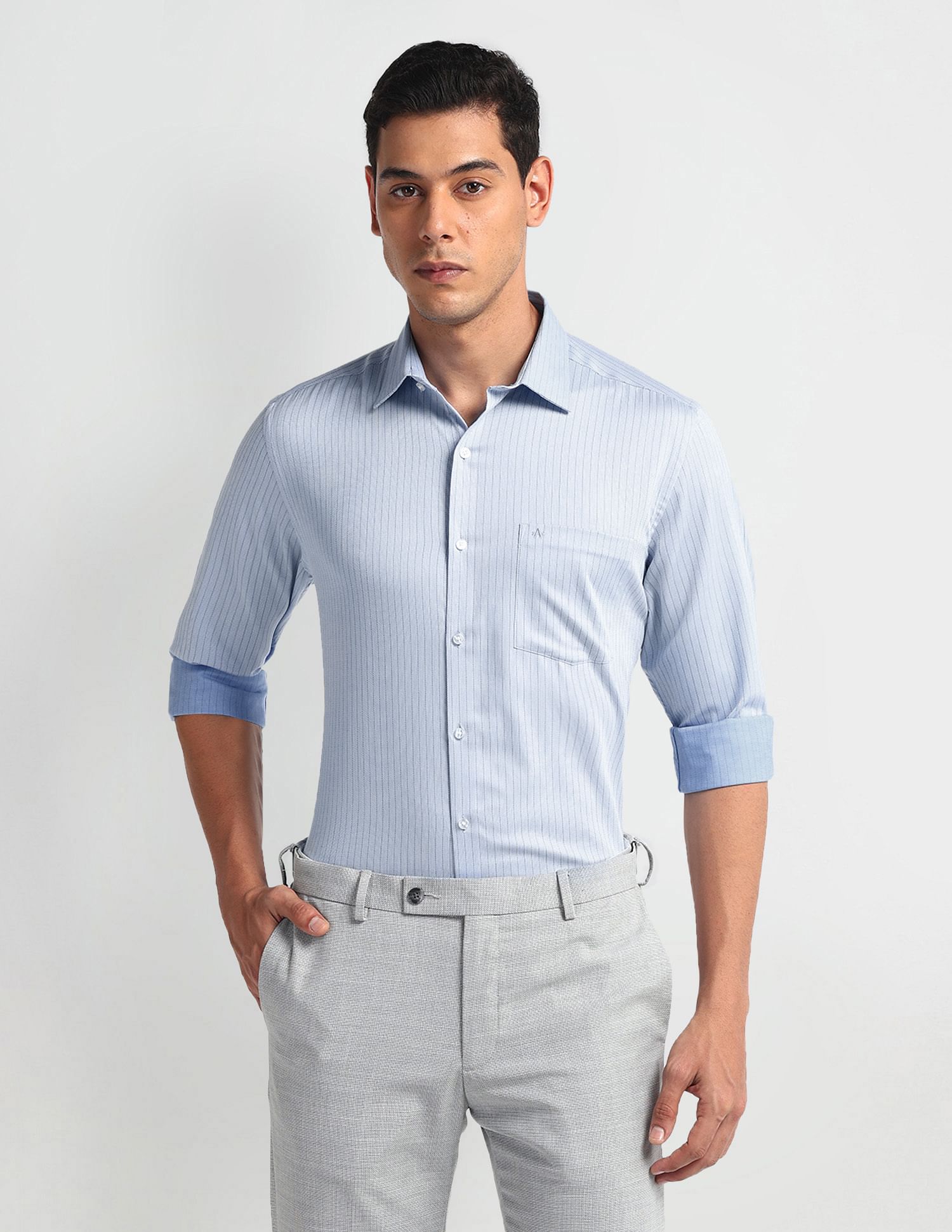 Arrow Vertical Stripe Pure Cotton Shirt