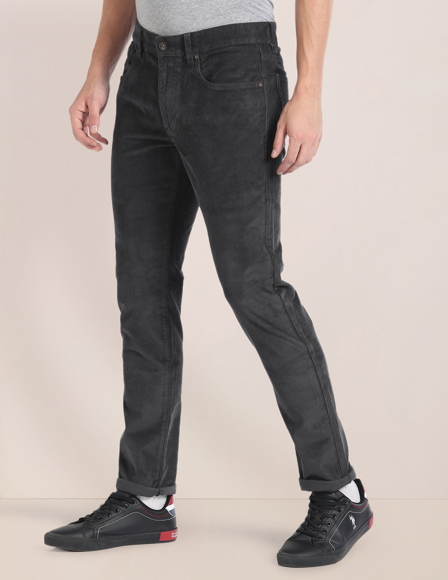 U.S. Polo Assn. Flat Front Corduroy Trousers