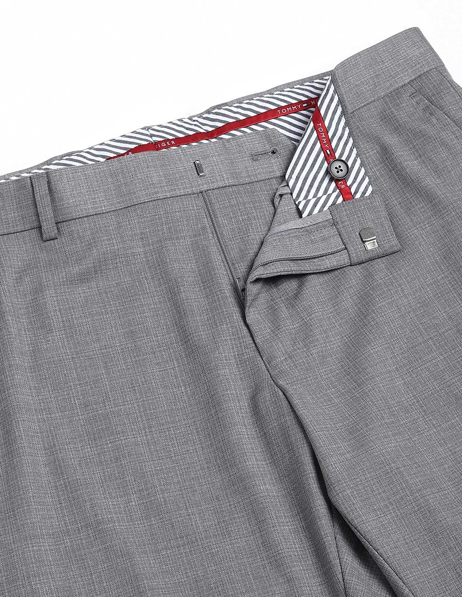 Tommy Hilfiger Regular-Fit Self-Design Mid-Rise Trouser