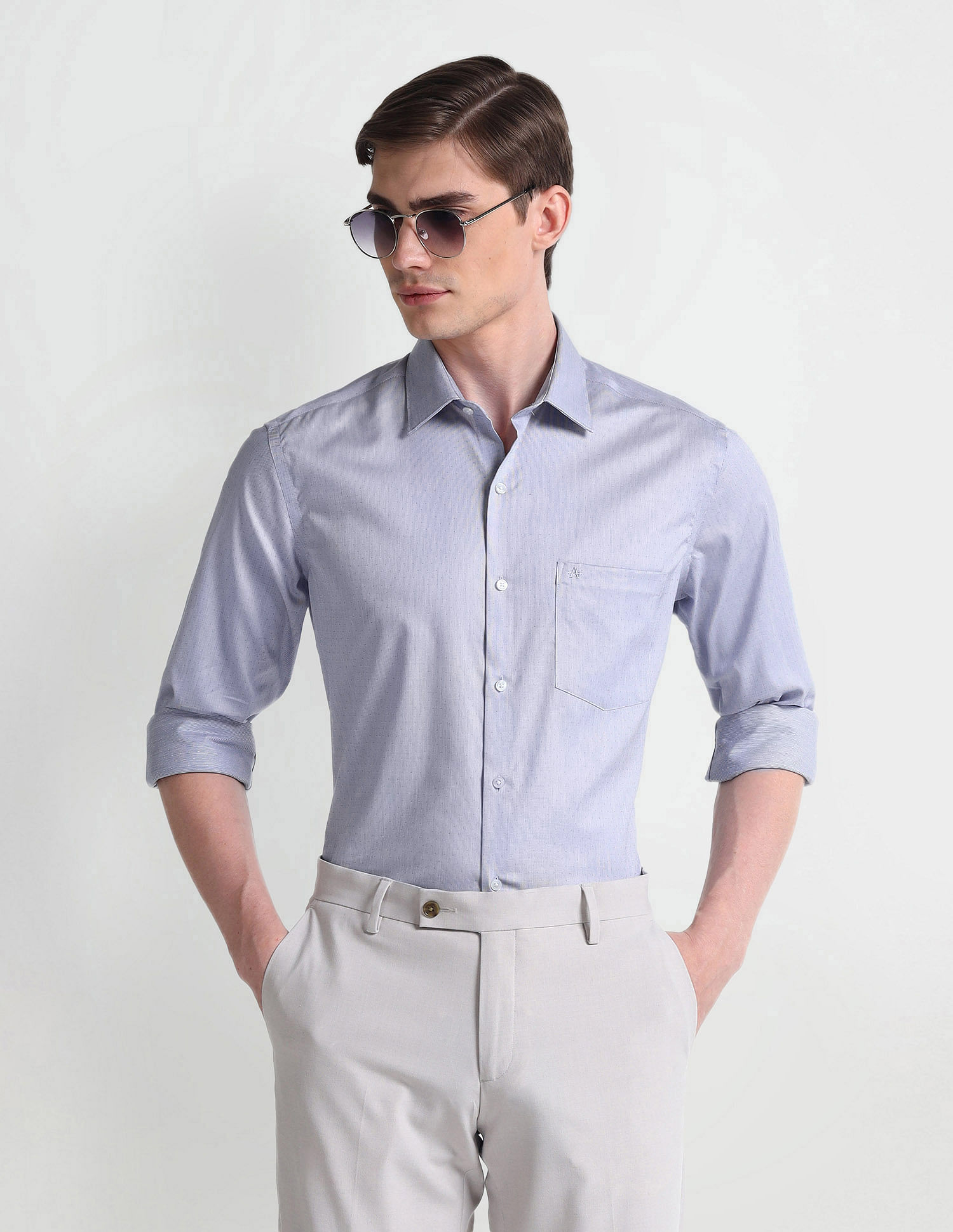 Arrow Manhattan Slim Fit Auto Press Shirt