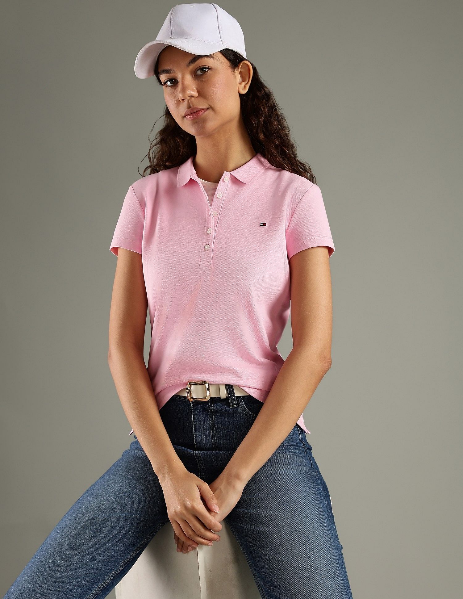 Tommy Hilfiger Solid Slim Fit Cotton Polo T-Shirt