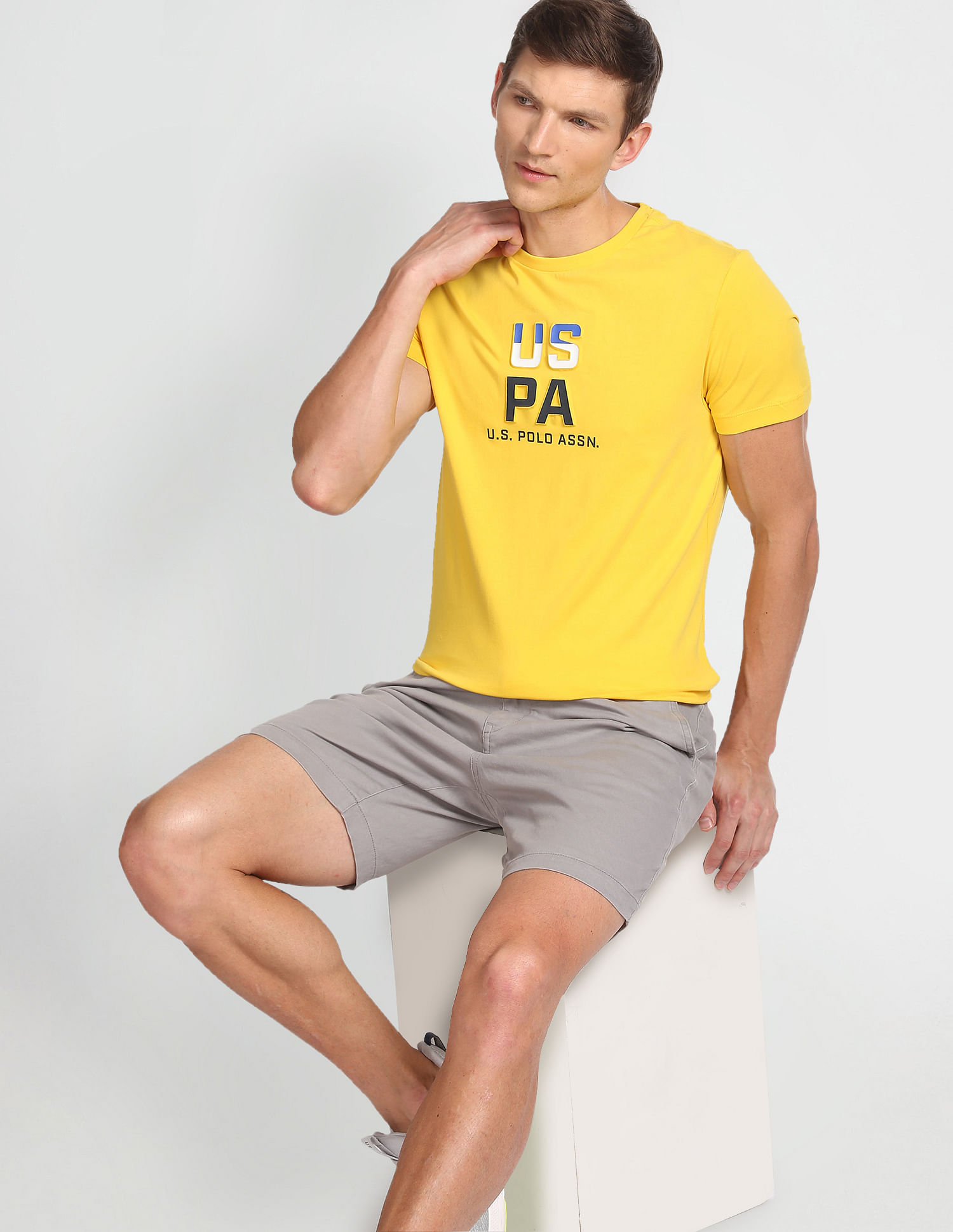 USPA Active Embossed Slim Fit T-Shirt