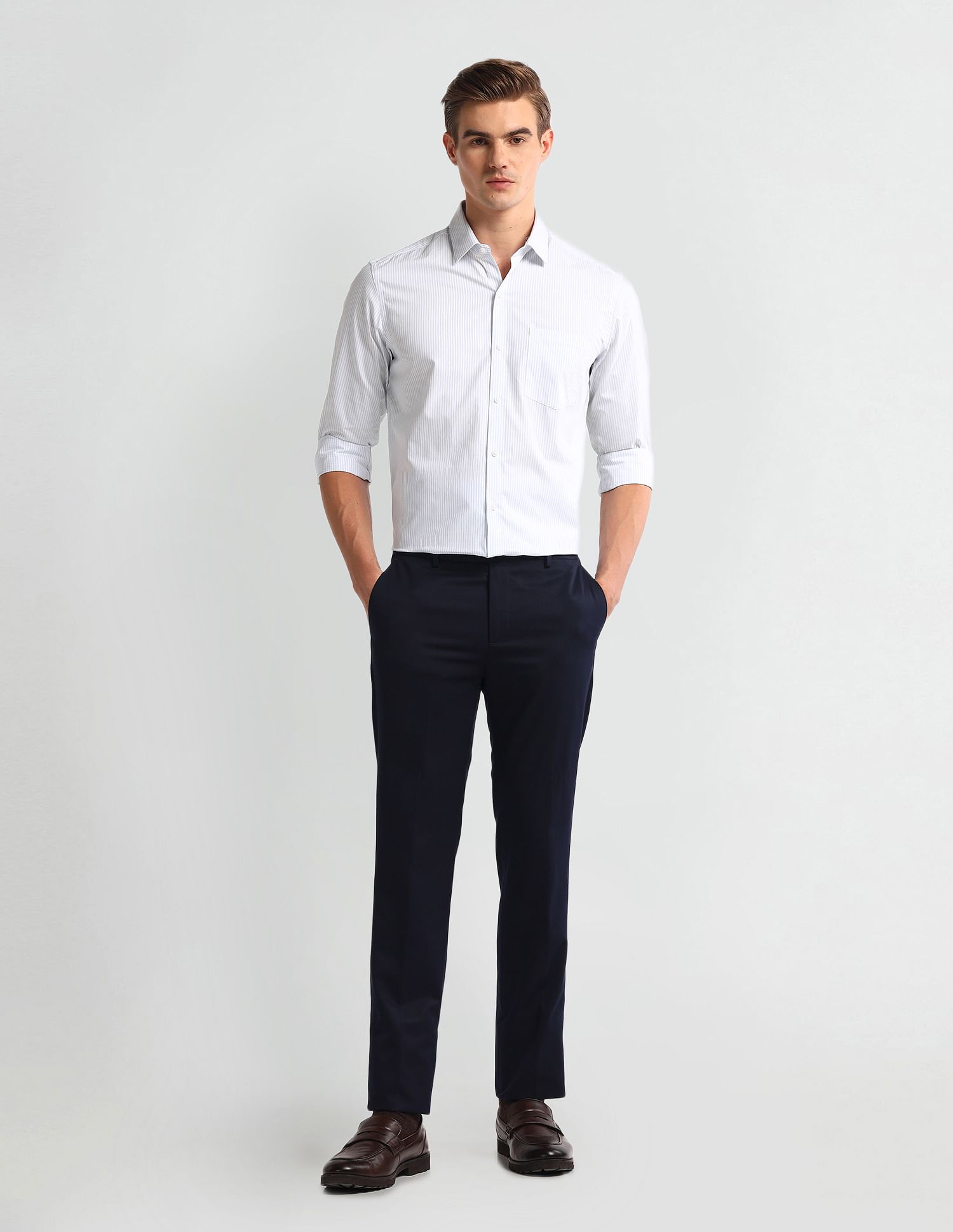 Arrow Herringbone Vertical Stripes Shirt