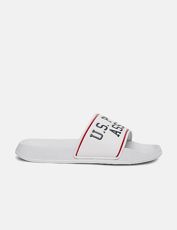 U.S. Polo Assn. Men Embossed Logo Non-Skid Lightweight Slides