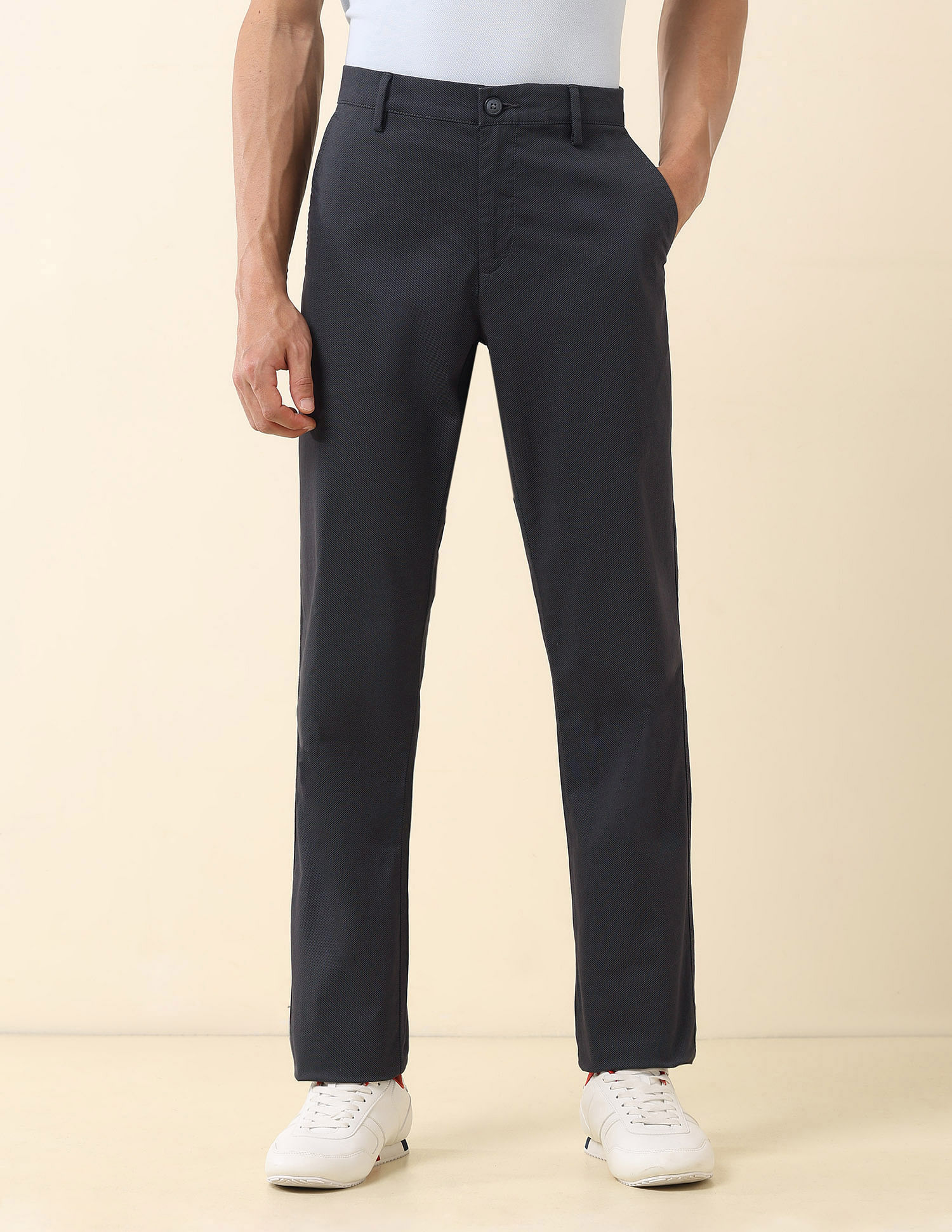 U.S. Polo Assn. Solid Riley Straight Fit Trousers