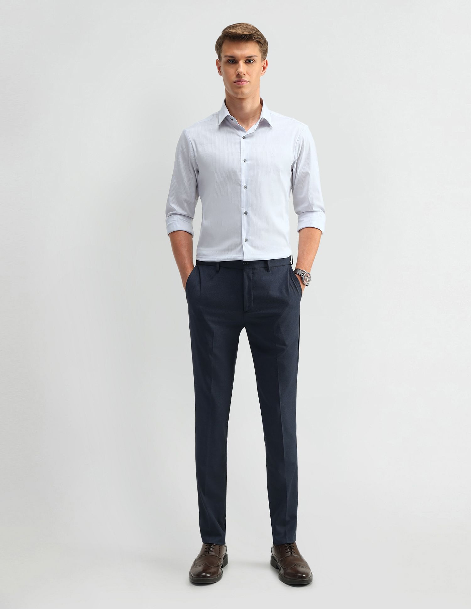 Arrow Newyork Brooklyn Fit Pinstriped Shirt