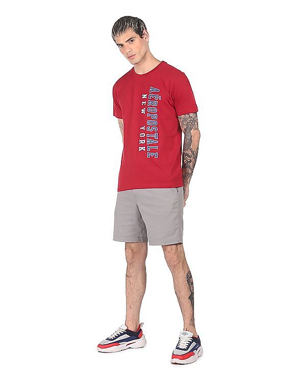 Buy Aeropostale Men Red Crew Neck Brand Print T-Shirt - NNNOW.com