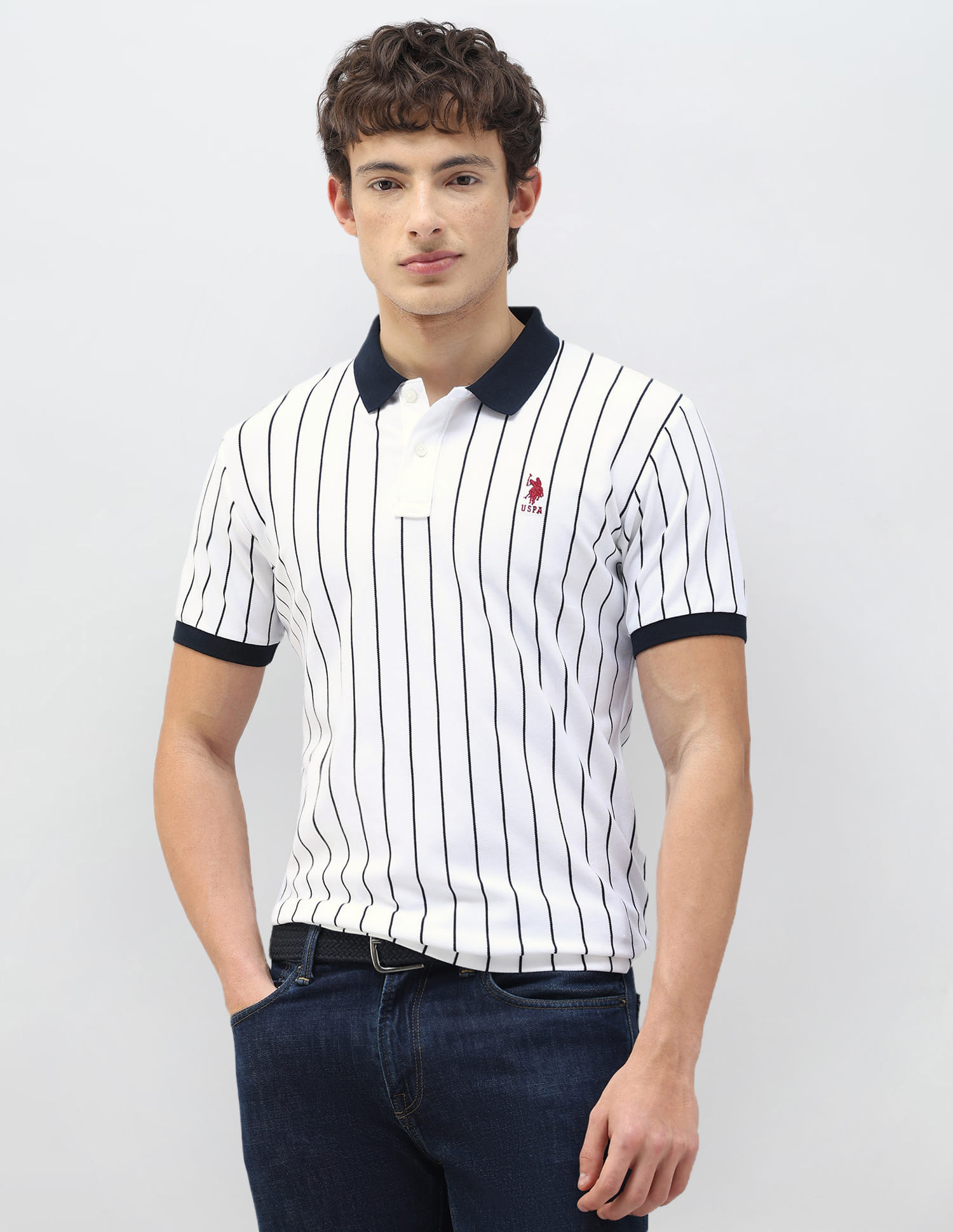 Buy Polo New Port Marina Vertical Striped Polo Shirt