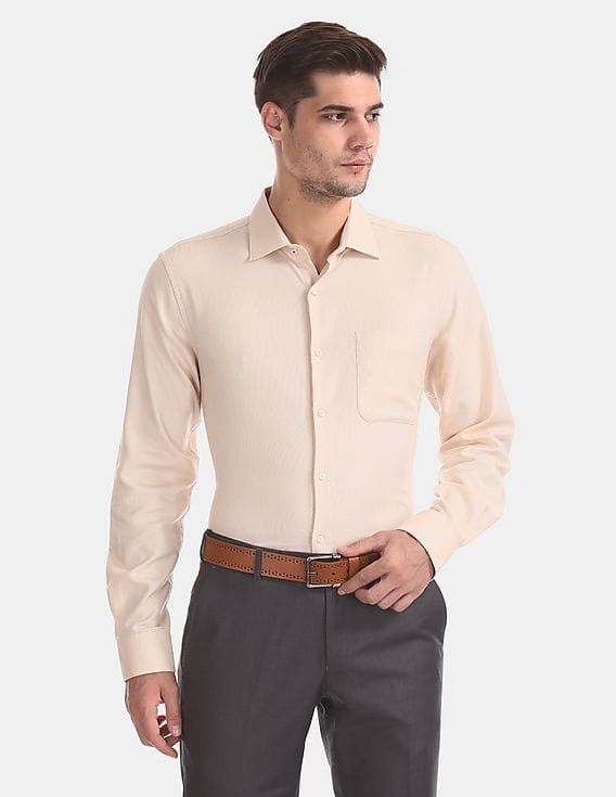 Buy Arvind Men Men Beige Long Sleeve 