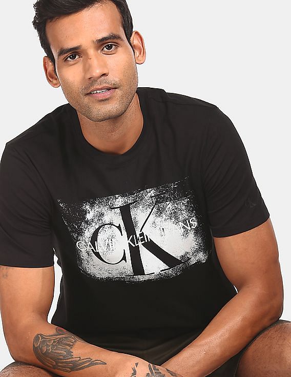 Buy Calvin Klein Brand Print Monogram Seasonal T-Shirt - NNNOW.com