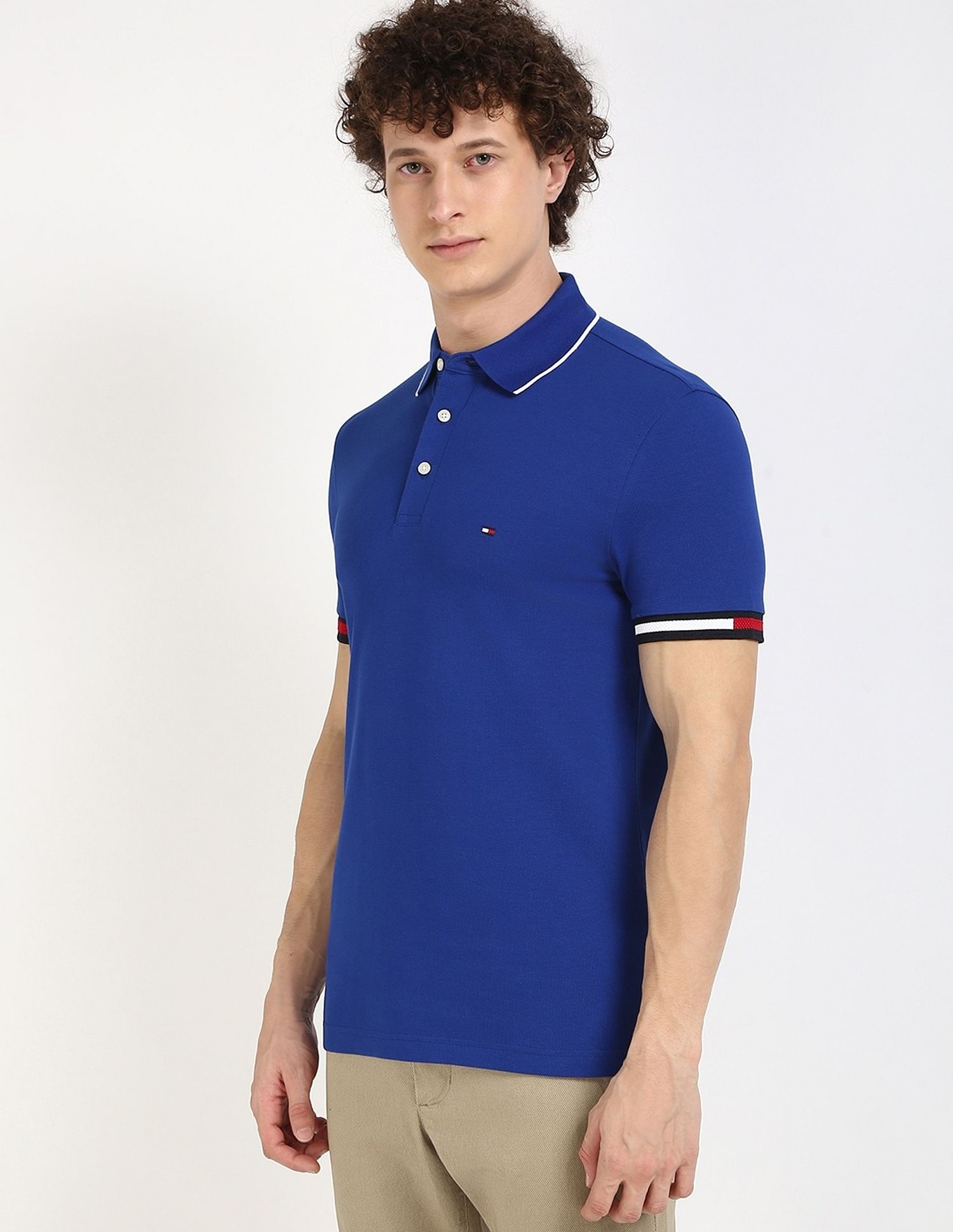 Tommy Hilfiger Solid Slim-Fit Cotton Polo Shirt