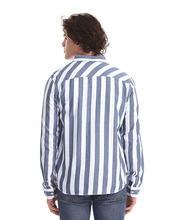 White Button Down Striped Shirt 