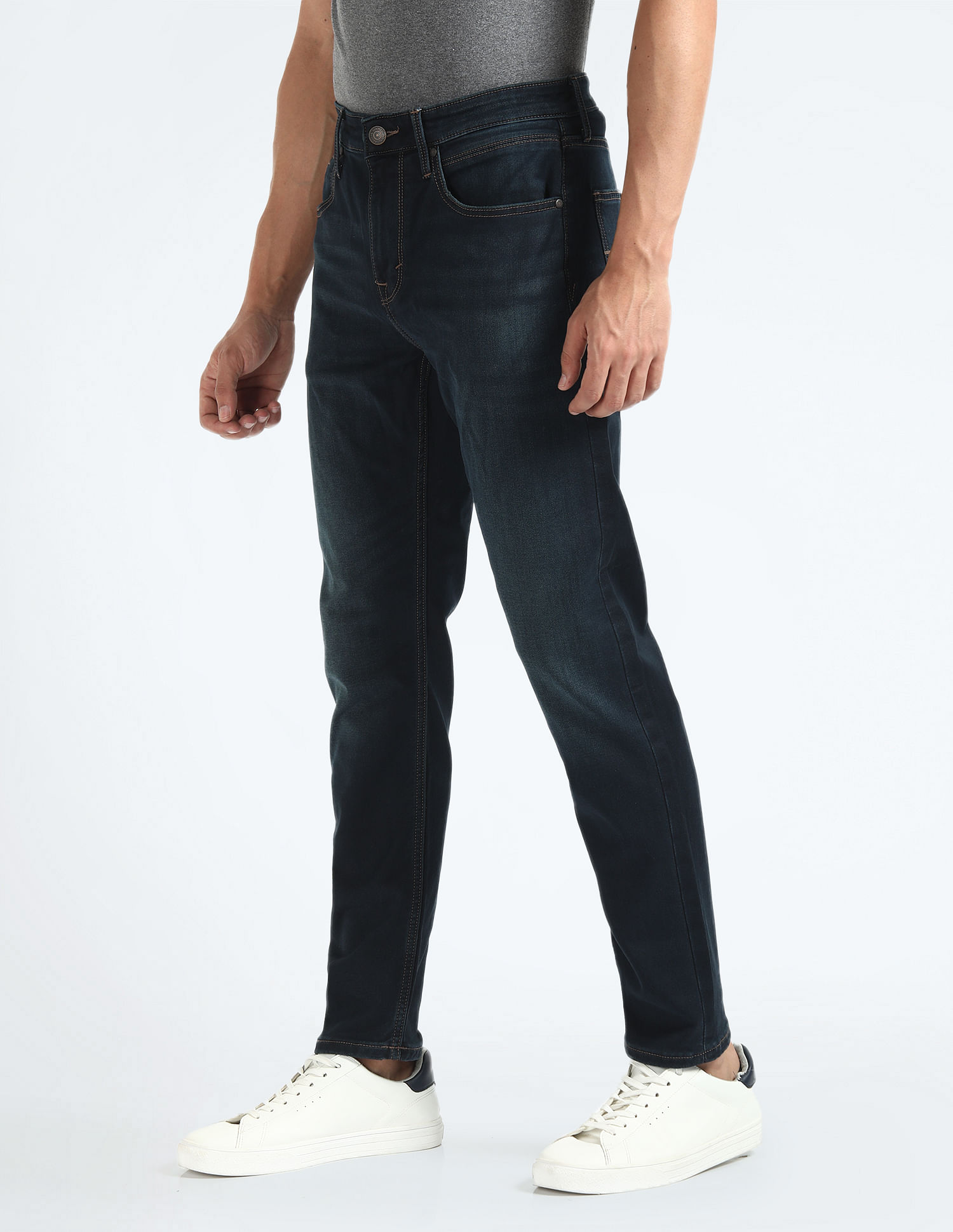 Flying Machine Slash Slim Tapered Fit Stone Wash Jeans